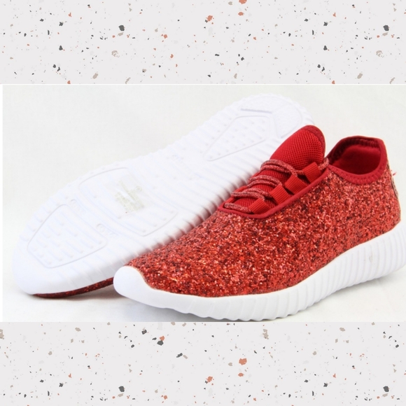 🎉❤Cherry Red Glitter Sneakers❤🎉 - Picture 3 of 12